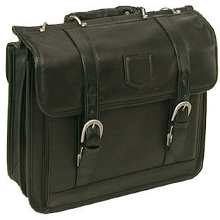 Bond Street Ltd Bond Street 350410BLK Stebco Black Premium Soft Leather Laptop Briefcase