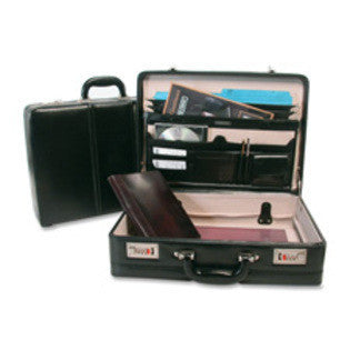 Bond Street, Ltd. Leather Expander Attaches, 18''x5''x13-1/2'', Black