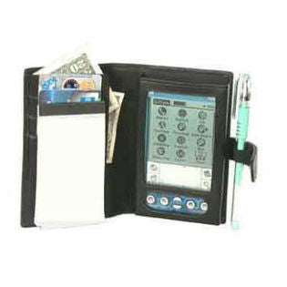Bond Street Ltd Bond Street 725002BLK Black Leather Universal PDA Slimline Case with Jotte