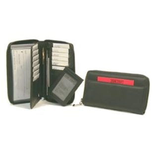 Bond Street Ltd Bond Street 930707BLK Bond Street, NOIR, Black JDD Extra Soft Leather 7.25 Inch Check Book Zip Around