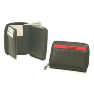 Bond Street Ltd Bond Street 930732BLK Bond Street, NOIR, JDD Soft Leather 5 inch Zip Around Wallet in Black