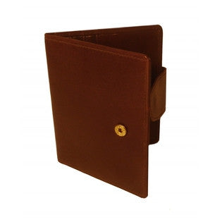 Bond Street Ltd Bond Street, Glazed Cow Hide Leather Crocket Passcase with Tab Closure in Cognac