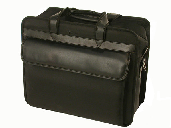 Black Ballistic Nylon Computer Briefcase with Removable Shoulder Strap