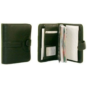 Bond Street 710150BLK Deluxe Black Leather Look Agenda with Snap Closure