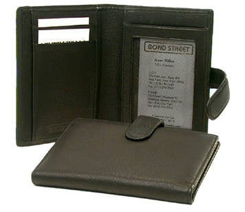 Bond Street Ltd  Bond Street 725000BLK Leather Case Palm V Pocket with Credit Cards in Black