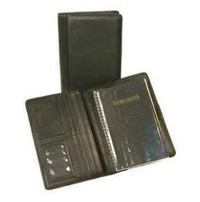 Bond Street 730133BLK Black Japanese Drum Dyed Leather Desk Agenda Case Organizer