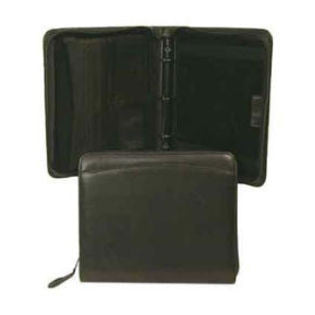 Bond Street Ltd  Bond Street 730144BLK Hunter Leather Zip Around 3-Ring Organizer in Black