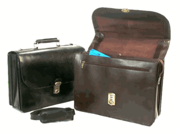 Bond Street 768196BLK Bond Street. Key Locking Leather Flapover Executive Case with Computer Slot, Most 15 inch Laptops Color- Black