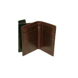 Bond Street Ltd  Hand Stained Italian Leather Superior Duo Fold Wallet - Color: Wine