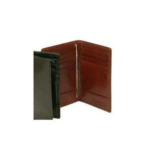 Bond Street Ltd  Hand Stained Italian Leather Business Card Caddy Wallet - Color: Wine