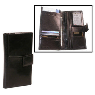 Bond Street Ltd  Tuscany Leather Passport and Airline Case with Tab Closure - Travel Wallet