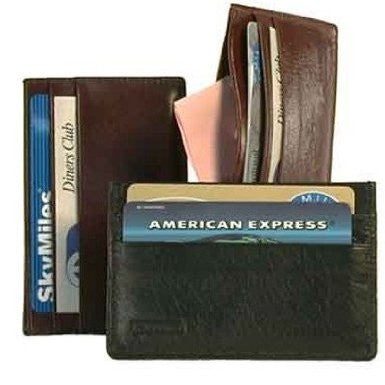 Glazed Cow Hide Leather Credit Business Card Holder-990064BLK