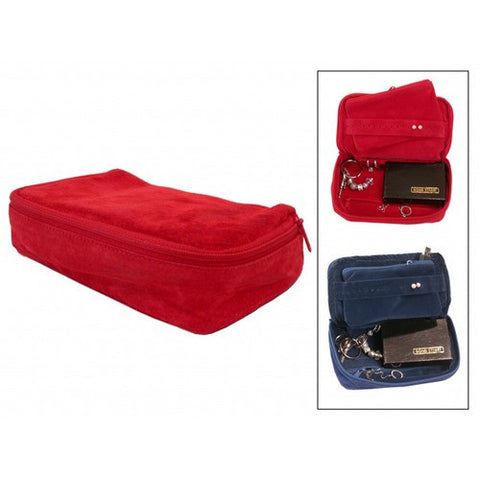 Bond Street Leather Jewelry Travel Case - L00493 / L00493BLU / L00493 / L00493RED